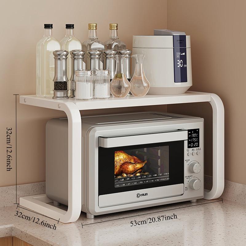 

Multifunctional Kitchen Countertop Storage Rack, Cream Style Microwave Oven Organizer for Home Use слоновая кость