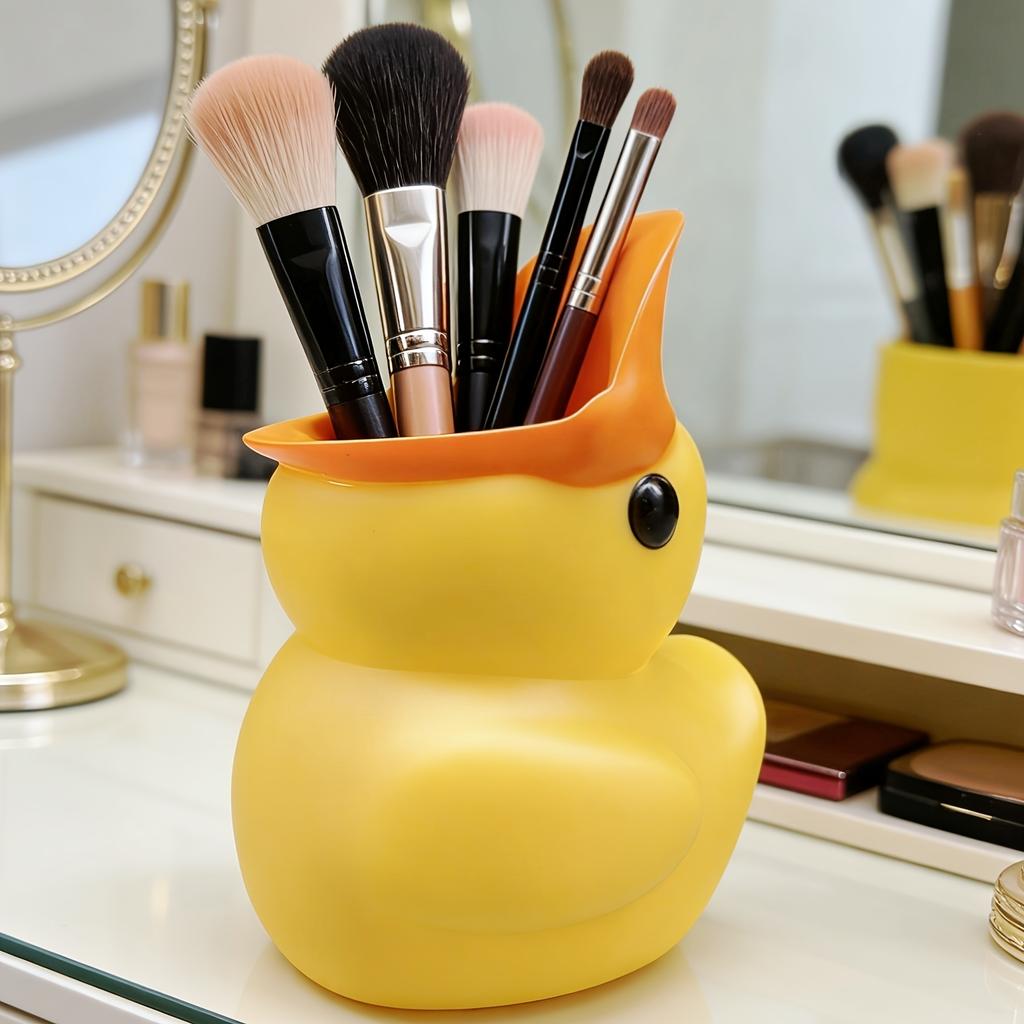 1PC Cute Little Yellow Duck Pen Holder High Value Ornament Student Party Office Party Desktop Finishing Artifact