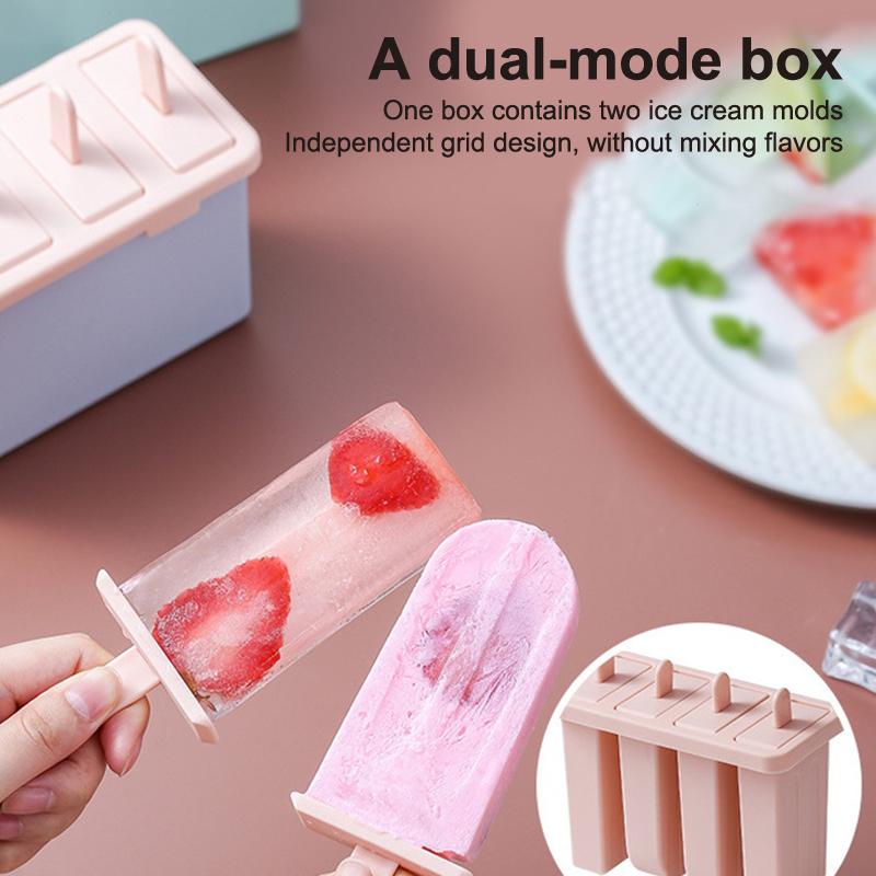 Popsicle/Sorbet Mold Food Grade Household Popsicle Making Frozen Ice Box Abrasive Tools With Lid Homemade Ice Cream Artifact