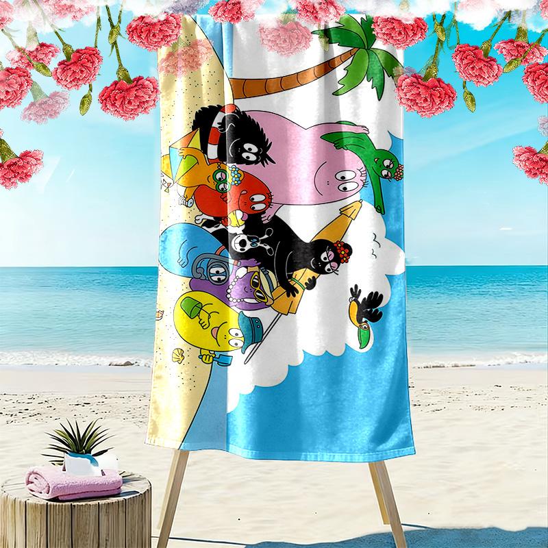 Barbapapa2 Print Beach Towel, Large Soft Quick Dry Towel for Beach Camping Swimming