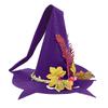 Kreativní klobouk Umělý květinový dekor Kostým Halloween s šikmým čarodějnickým kloboukem