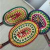 Vietnam Imports Hand Woven Seaweed Fan Oval Dopamine Daily Ins Style African Element Decoration Homestay Summer