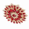 Glass Rhinestones Decoration   Clothes Women Accessories 11cm(Red Golden Base)