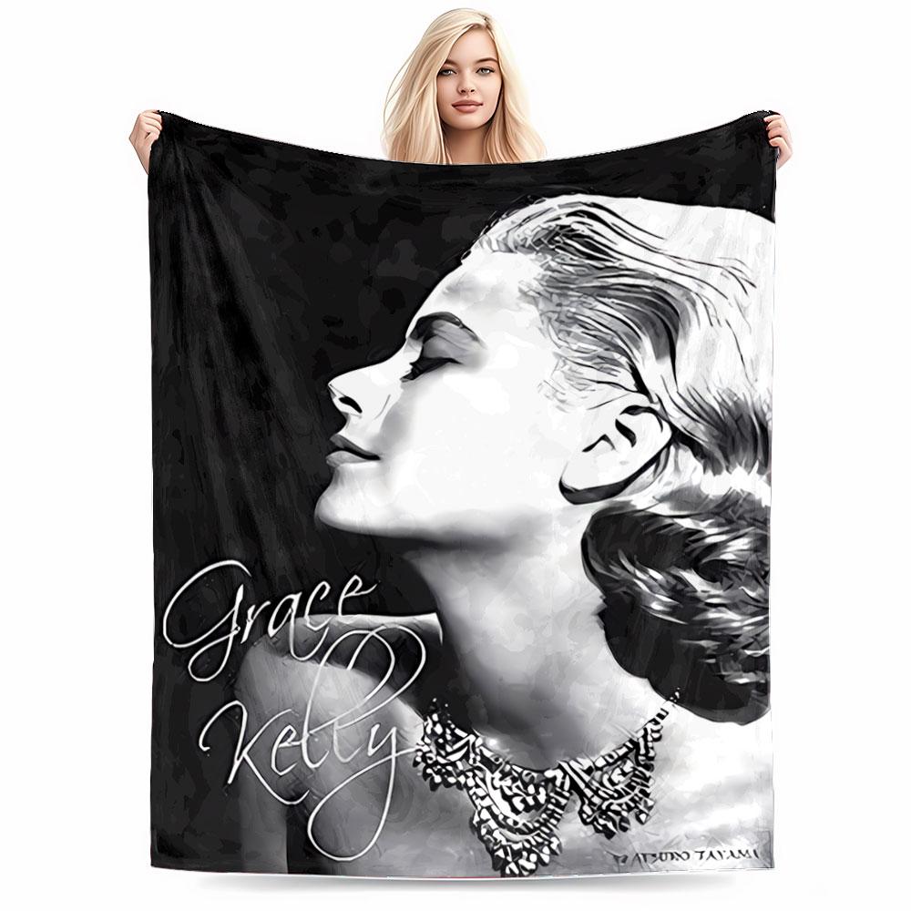 Elegant Monochrome Woman Blanket for All Seasons Blanket Lunch Break Throw Gift