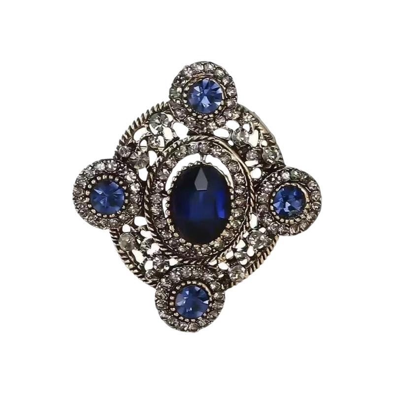 Sparkling Rhinestones Bowknot Heart Oval Brooch Pin Retro Design Lightweight Badge Pin For Dresses Coats And Suits