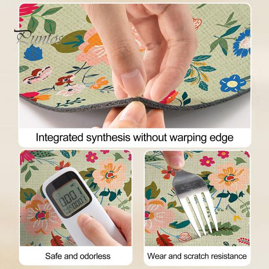 Rohož Koupelnová Podložka Rychloabsorpční Květinový potisk Rychleschnoucí Rozsivek Bahno Protiskluzový Spodní vstupní Koberec Víceúčelový Koberec do vany Sprchový dřez Kuchyňský koberec