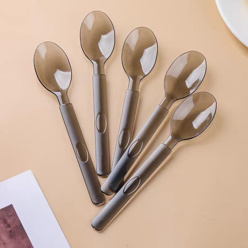 Zhongji Disposable Thickened Plastic Spoons, 16cm, 100 Count