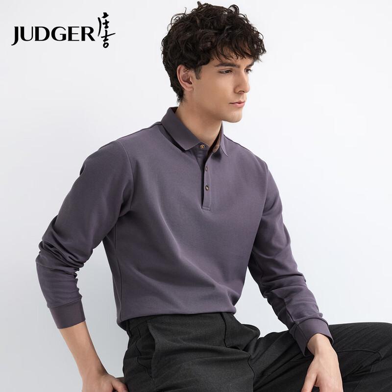 Zhuangji Men s 7A Antibacterial Pure Cotton Long-Sleeve Polo Shirt 2XL