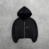 Women's Hooded Long Sleeve Zip Up Hoodie Loose Fit Streetwear Reversible Leopard Print Pocket Sweatshirt Top
