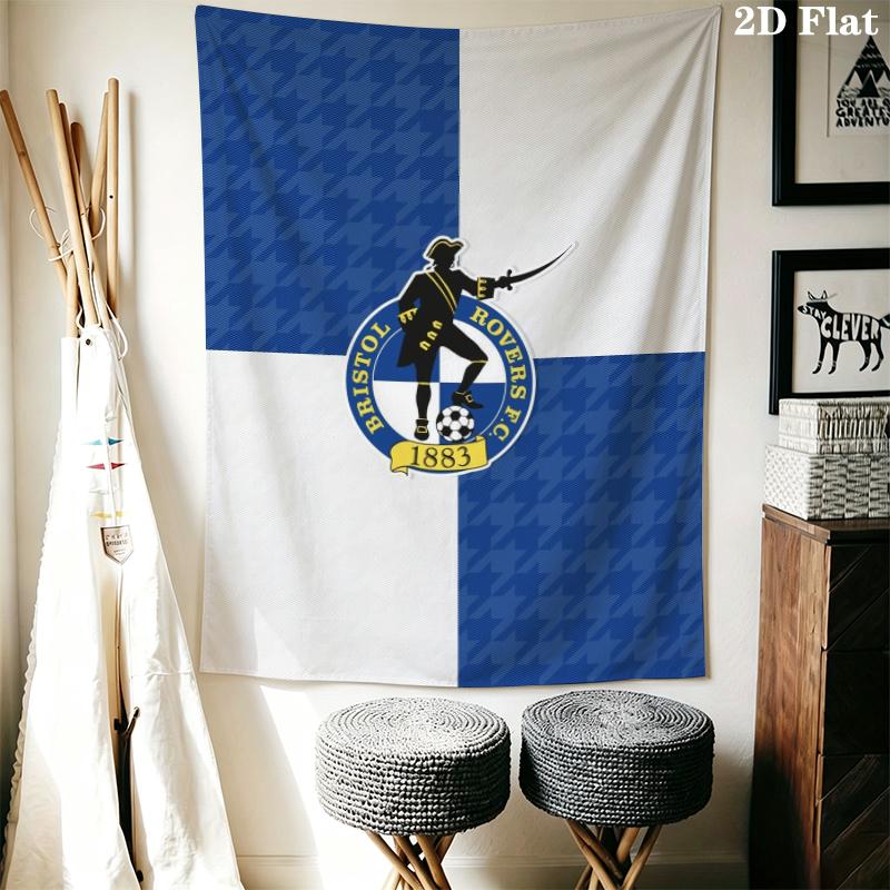 Arazzo da Parete Bristol Rovers fc Appeso Estetico alla Parete Coperta in Tessuto Stampato Arazzi Decorativi per Camera da Letto Soggiorno Arredamento per la Casa