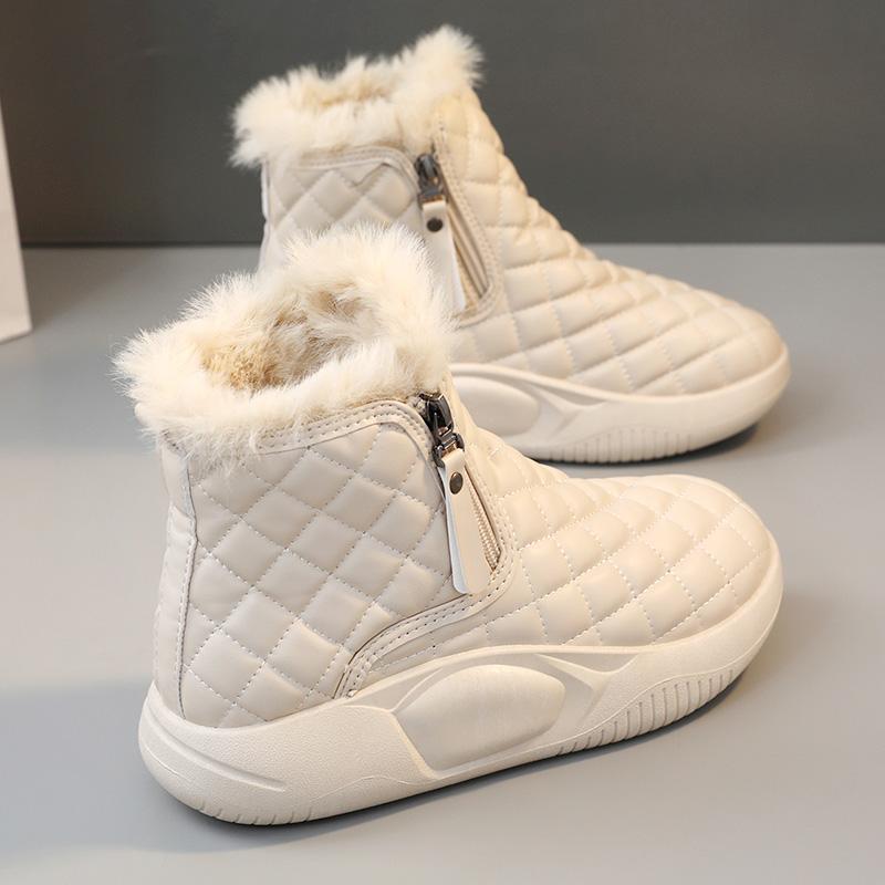 High-top Velvet Snow Boots, New Winter Thickened Warm Cotton Shoes and Short Boots