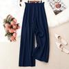 Women's casual pants in summer solid color plus size loose straight pants