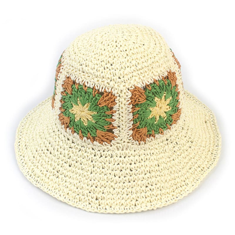 

Универсальная химия Летняя квадратная шляпа-ведро цвета слоновой кости FREE