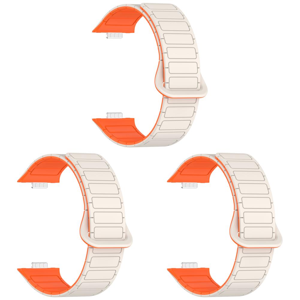 

Двухцветный магнитный ремешок для спортивных часов Huawei Watch Fit 3 (Звездный оранжевый)