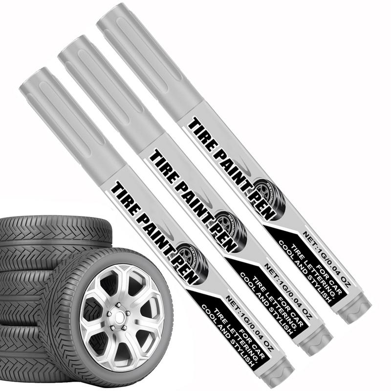 Car Tire Paint Pen Vehicle Silver Paint Repair Pen 3X Multifunctional Paint For Cars Paint Scratch Repair Automotive Tire Paint