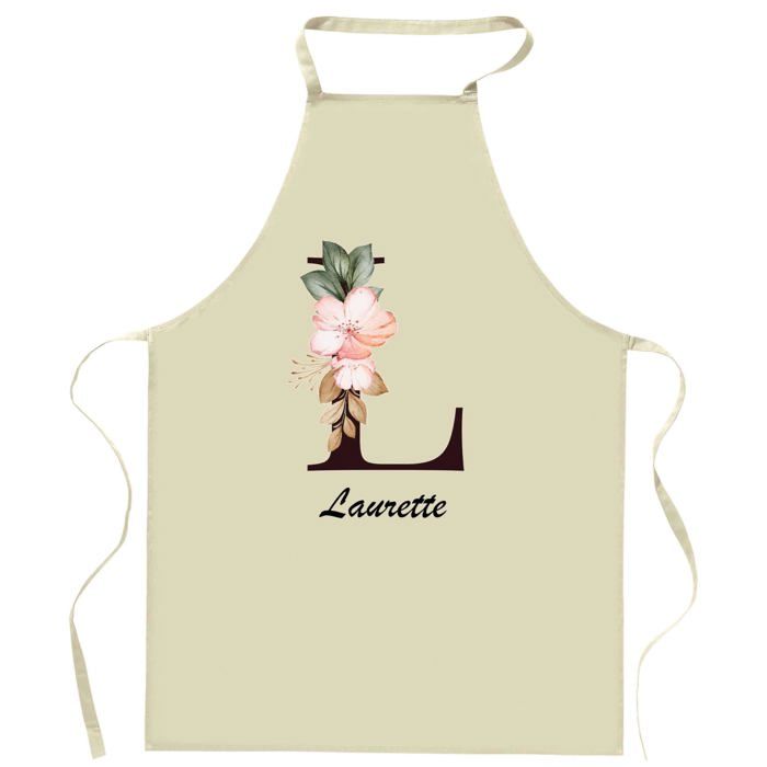 Tablier de cuisine - Laurette Lettre - Impression bretonne - Coton épais - Lavable 40°C