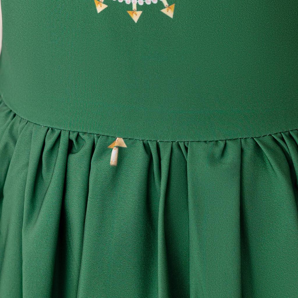 Dark Green Long Sleeve Princess Dress - Middle Eastern Muslim Holiday Attire