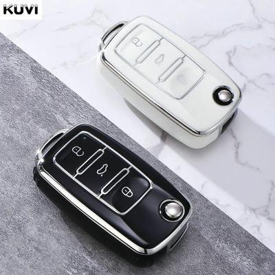 HEISSE TPU Auto Fernbedienung Schlüsselhülle Abdeckung Für Volkswagen VW Polo Golf Passat Tiguan Beetle Caddy T5 Up Eos Skoda Octavia Seat Leon Altea
