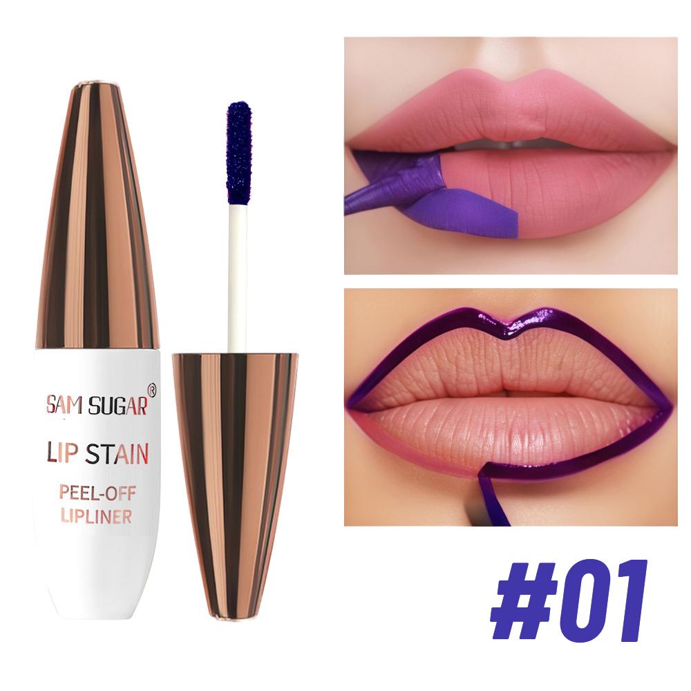 SAM SUGAR Peel-Off Lipliner, Natural Matte Waterproof Long Lasting Lip Stain, Transfer-Proof Lip Tint Liquid Lipstick Makeup 1#