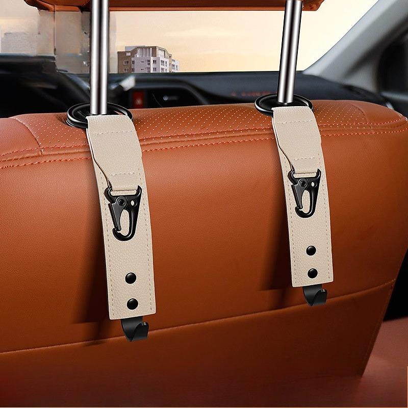 Universal Car Hanger Upgraded 2 in 1 Car Headrest Hooks Car Seat Hooks Durable Purse Holder Hanger for Purses Bags Coat