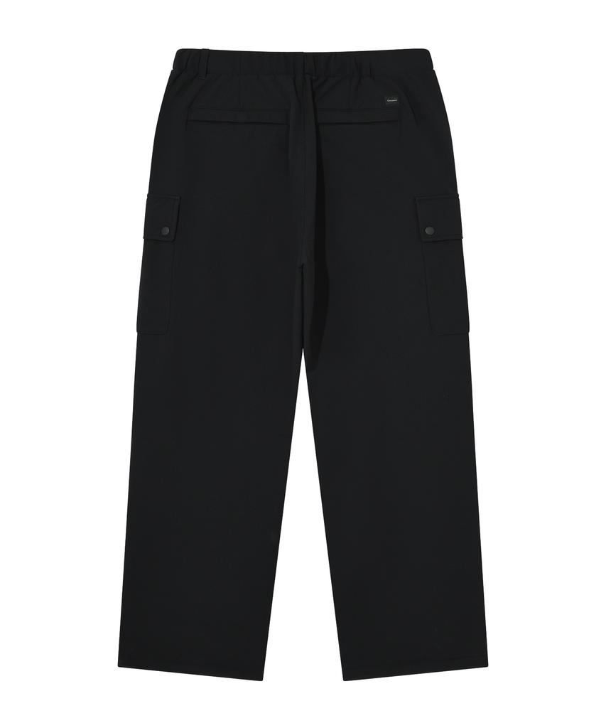 COVERNAT Semi-Wide Fleece-Lined Cargo Easy Pants Black
