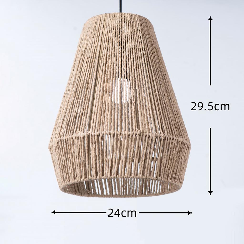Taklit Rattan Dokuma Sanat Abajur Plastik Rattan Avize Abajuru B & B Otel Restoran Asılı Üst Düzey Aydınlatma