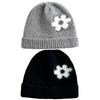 Comfortable Thermally Ear Cover Winter Hat For Outdoor Activity Floral Embellished Knit Cap Unisex Polyester
