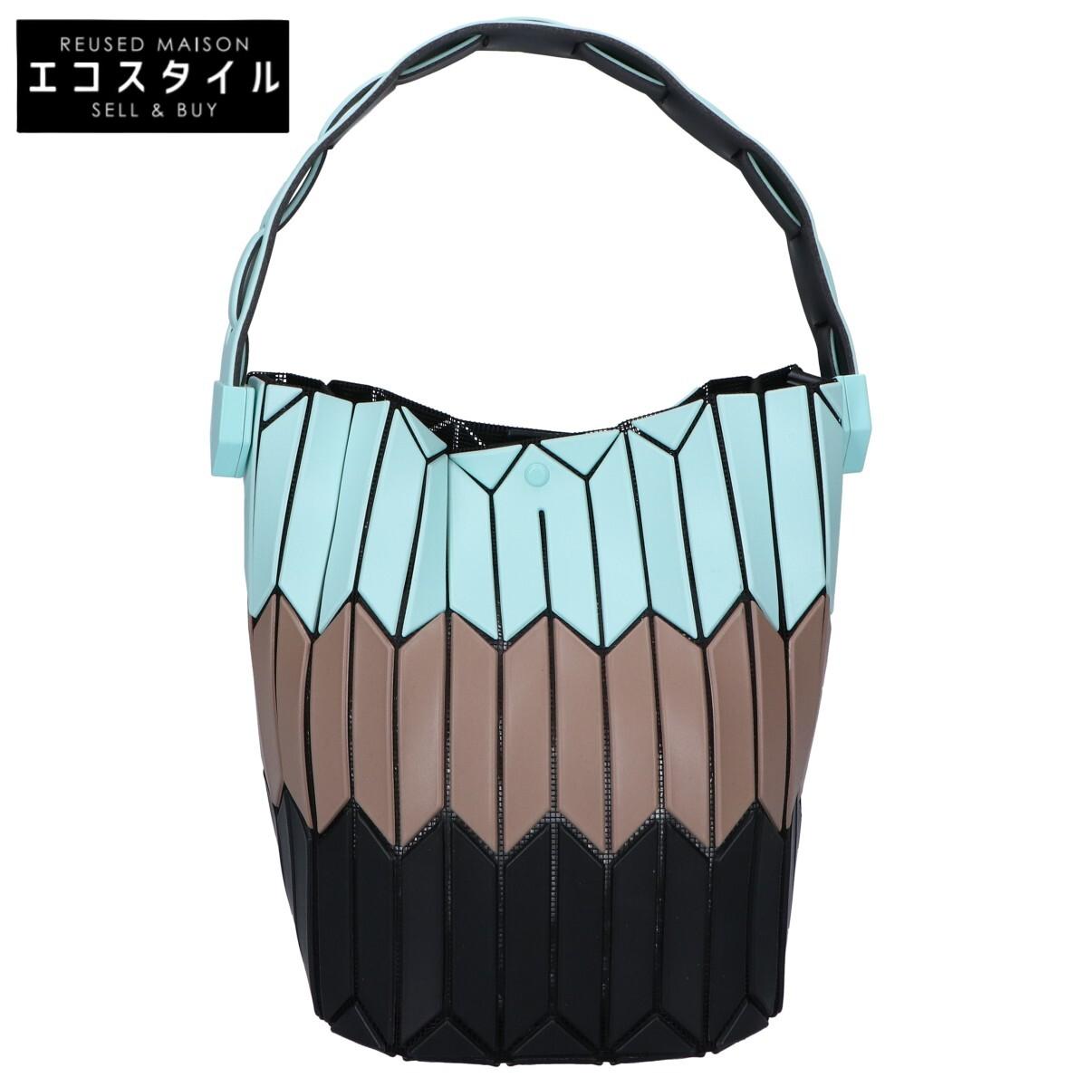 

BAO BAO ISSEY MIYAKE [2011 Model] BB31AG813 BUCKET Small Tote Bag Green / brown / blackUsed