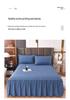 Solid Color Washed Cotton Lace Bed Skirt Mattress Protector