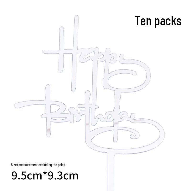 50-Pack Acrylic 'Happy Birthday' Cake Toppers - Popular Party Decorations with Free Shipping