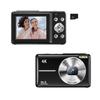 4K 30FPS Digital Camera A05  A 64MP 2.4  Inch Screen Photo Video 18X 32GB Card Built  In Battery Black