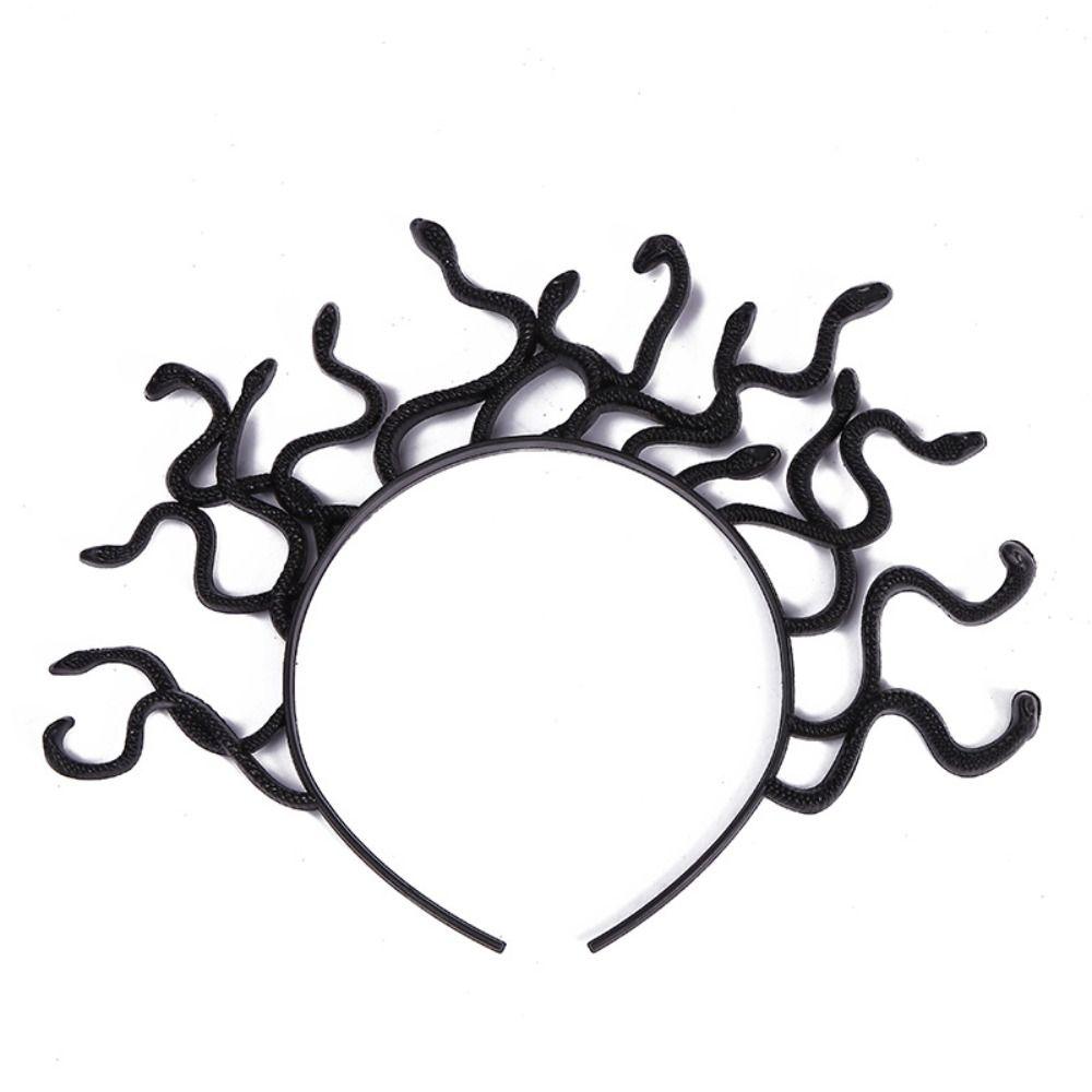 Greek Mythology Snake Hair Hoop Scary Cosplay Prop New Halloween headband  Party Supplies 27x20.5cm чёрный