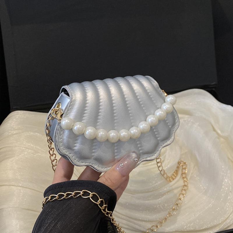 

Нишевая сумка-ракушка 2025 лето новая сумка женская мода простая сумка через плечо повседневная сумка-мессенджер серебряный