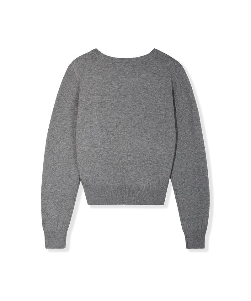 Nodeuyuumeon Basic Crew Neck Knit [Dark Gray]