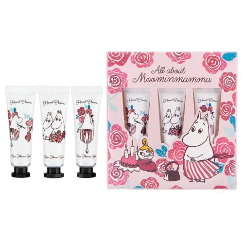Moomin Hand Cream Gift Set (15mL X 3 Bottles, Rose) - Wild Rose Garden
