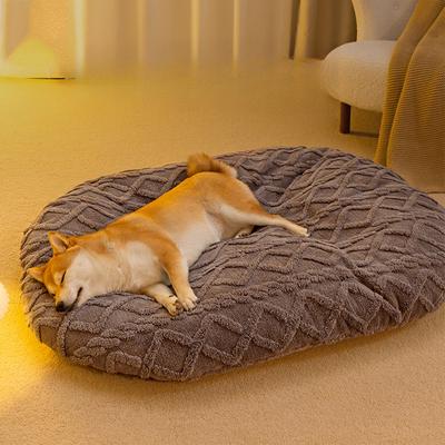 Dog Mat Autumn and Winter Thickened Warm Jacquard Cotton Velvet Sponge Mat Cat Big Dog Sleeping Mat Pet Kennel