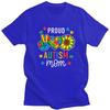 Im A Proud Autism Mom Awareness T Shirts 100 Cotton Tee Tops Streetwear Round Neck Tshirt Fashion ShortSleeve Clothes