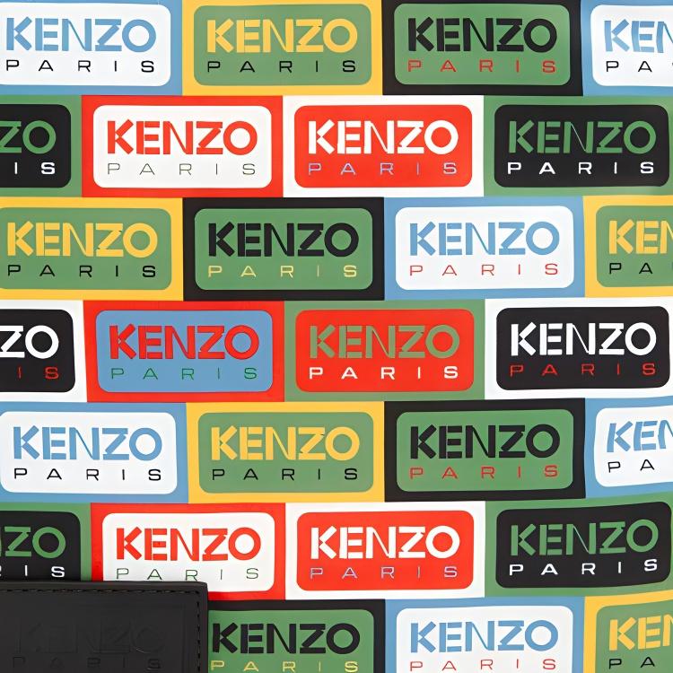 Kenzo Color Block Brand Tag Decorative Zipper Leather Detail Clutch Bag Large Unisex Clutch Bag Green FD55PM602F31-MU