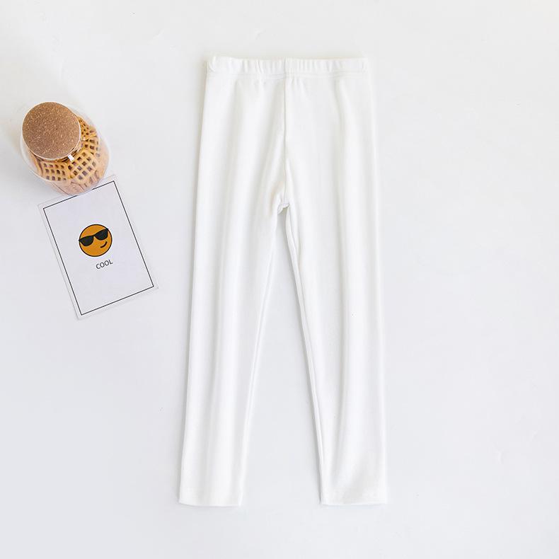Spring and Autumn Girls' Pants Candy Colored Matte Warm Children's Bottom Pants Cotton Can Be Worn Inside Out Children's Pants