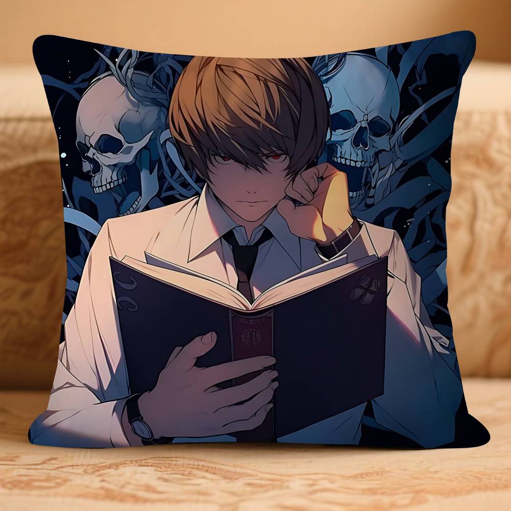 D-Death Anime N-Note Kissenbezug Abnehmbarer Waschbarer Kissenbezug – Ganzjahresweiches Leinen