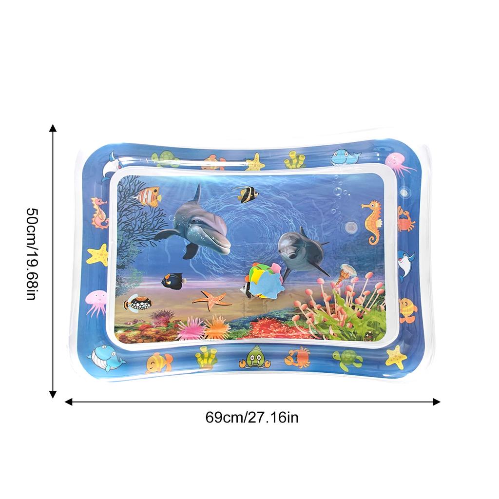 Water Sensory Play Mat Thickened Inflatable Water Mat For Cat And Dog Water Sensor Mat Water Sensory Playmat With Fish Sea Ocean