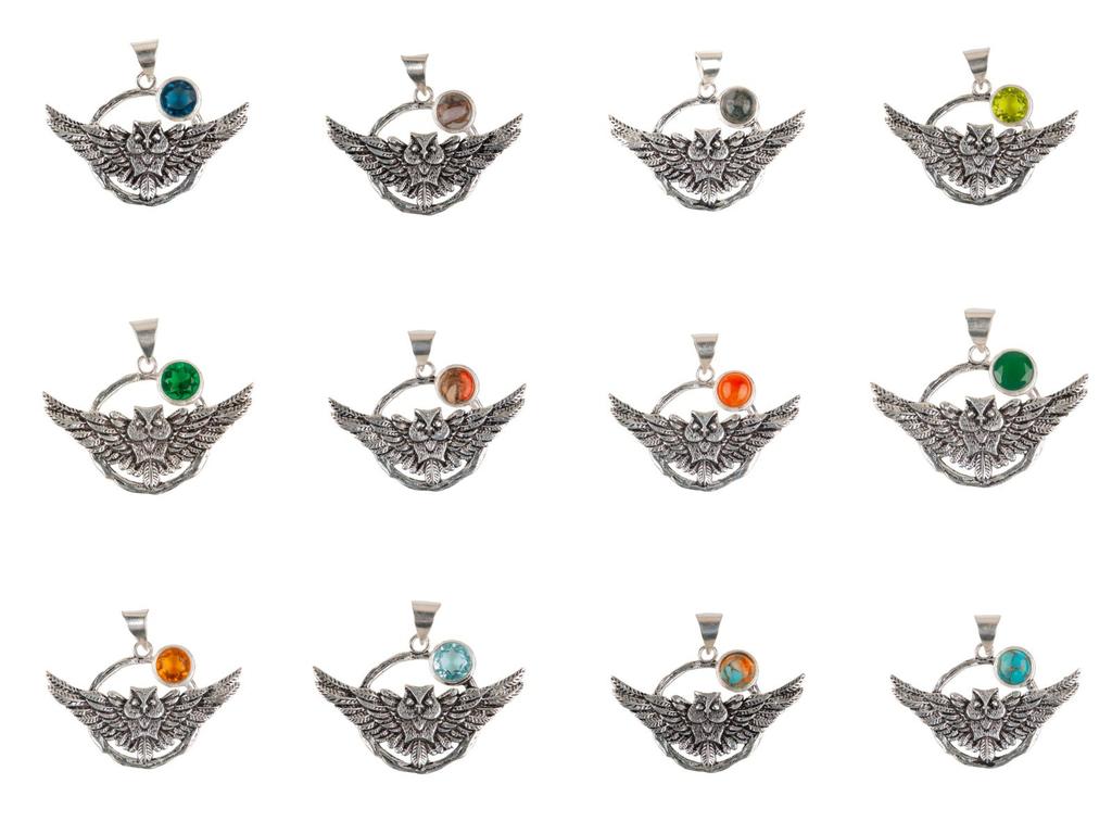 Natural Gemstone 925 Solid Silver Designer Jewelry Pendant 1.48" Christmas Gift CP-17
