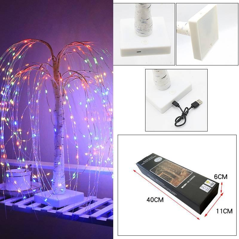 Led Rgbw Weeping Willow Lights Christmas Fairy Lights Bonsai Tree Table Lamp