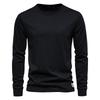 Solid Color Cotton T Shirt Men Casual O-neck Long Sleeved Mens Tshirts New Autumn High Quality Colorful T-shirt For Men