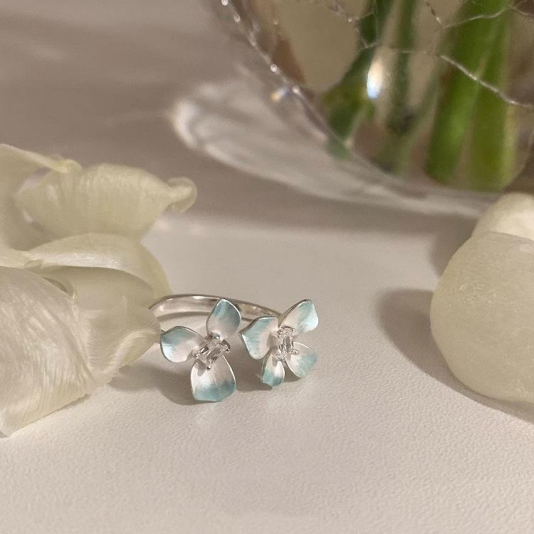 New Korean sweet gardenia ring simple fashion personality versatile ins small ring ring ring jewelry