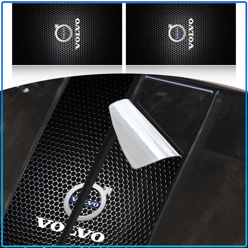 For Volvo S80 XC90 S40 V60 XC60 S60 C70 V50 XC70 V70 2Pcs Car Center Pillar Badge Anti-scratch Protector Films 3D Stickers Decorative