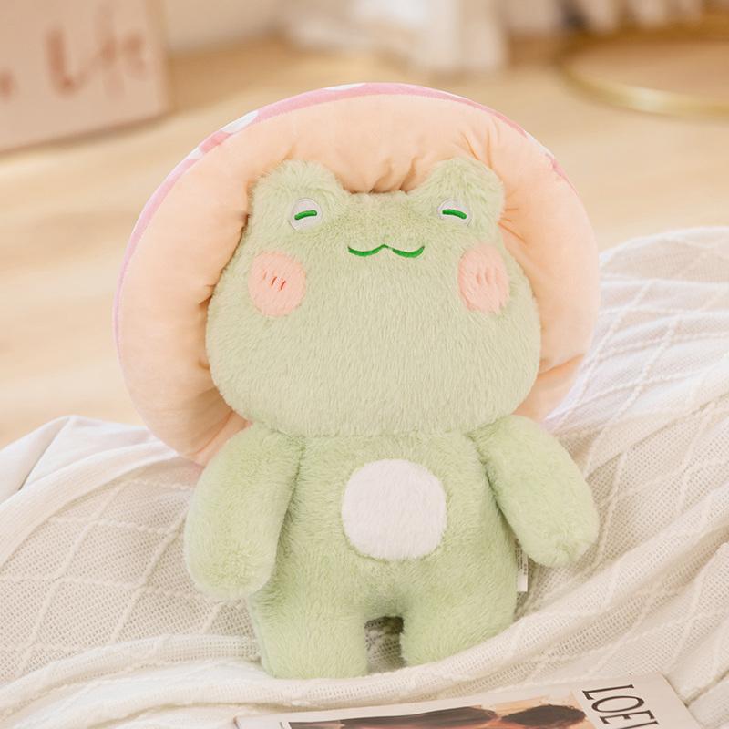 Non-Toxic Funny Mushroom Frog Doll Stuffed Plush Toys Frog Doll Christmas Gift Toys Home Decoration