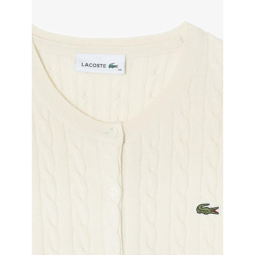 Lacoste Womens Cable Crewneck Cardigan Af091e 54n Xfj q2nAf091e 54nXfj
