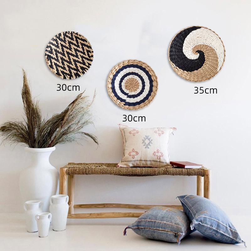 Moroccan Hand-Woven Straw Wall Hanging Decor