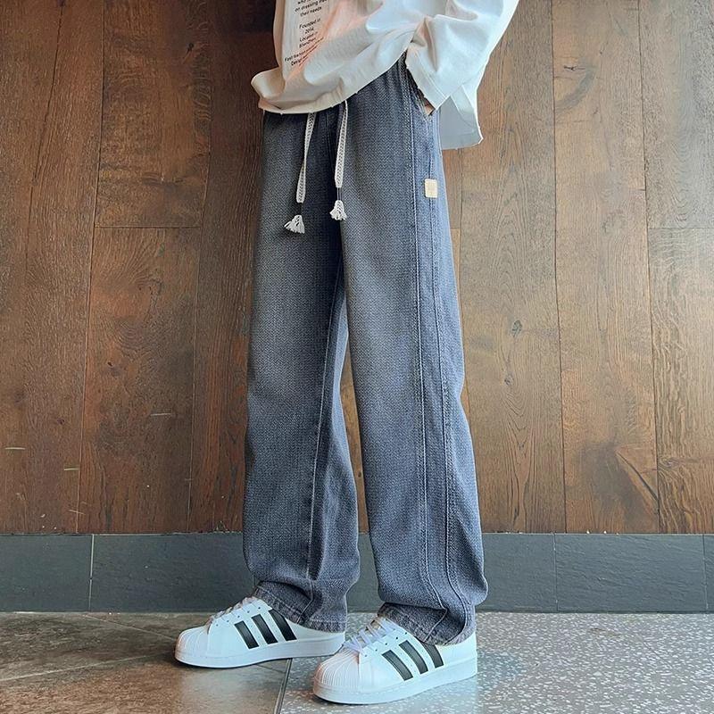 Starry sky pattern jeans for men, 2026 new trendy loose straight wide-leg casual pants M